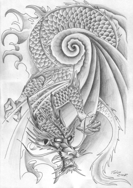Design Free Tattoo Tribal Dragon